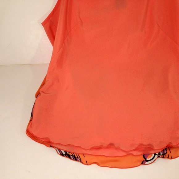 Mixit Woman's Blouse Top Sheer Peach Sleeveless Fancy Back Size M - Picture 7 of 11